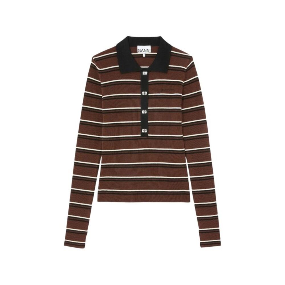 Ganni Brown Tops - Polo Tops Women